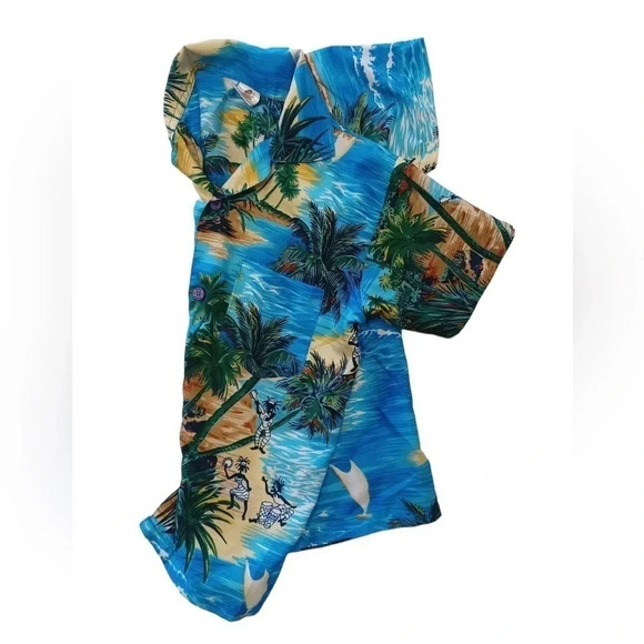 Rima Beachworld Short Sleeve Button Up Hawaiian Shirt Size Medium - Picture 3 of 5